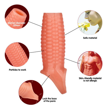 Silicone Reusable Penis Sleeve Flexible Glans Penis Enlarger Extender Delay Ejaculation Cock Ring Sleeve Adult Sex Toys for Men - My StoreSilicone Reusable Penis Sleeve Flexible Glans Penis Enlarger Extender Delay Ejaculation Cock Ring Sleeve Adult Sex Toys for Men33sextoysMy StoreAASilicone Reusable Penis Sleeve Flexible Glans Penis Enlarger Extender Delay Ejaculation Cock Ring Sleeve Adult Sex Toys for Men
