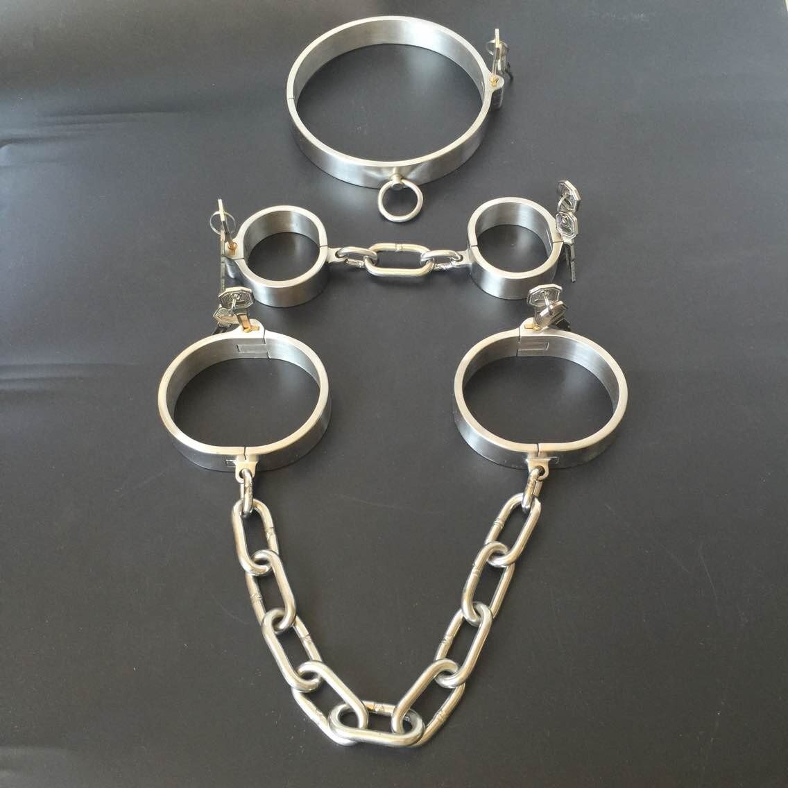 Stainless Steel Slave Flirt Wrist Handcuffs Ankle Cuffs Neck Collar Chain BDSM Shackle Bondage Invisiable Lock Fetish Sex Toys - My StoreStainless Steel Slave Flirt Wrist Handcuffs Ankle Cuffs Neck Collar Chain BDSM Shackle Bondage Invisiable Lock Fetish Sex Toys33sextoysMy StoreMan CollarMan CollarStainless Steel Slave Flirt Wrist Handcuffs Ankle Cuffs Neck Collar Chain BDSM Shackle Bondage Invisiable Lock Fetish Sex Toys