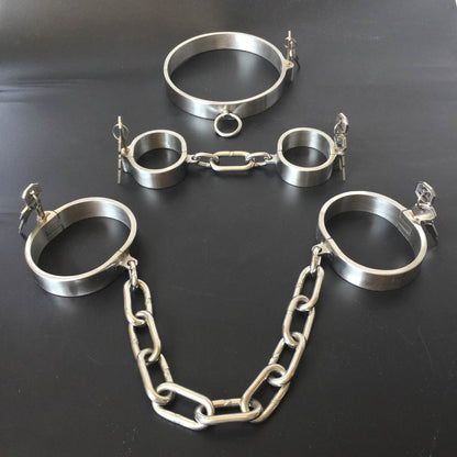 Stainless Steel Slave Flirt Wrist Handcuffs Ankle Cuffs Neck Collar Chain BDSM Shackle Bondage Invisiable Lock Fetish Sex Toys - My StoreStainless Steel Slave Flirt Wrist Handcuffs Ankle Cuffs Neck Collar Chain BDSM Shackle Bondage Invisiable Lock Fetish Sex Toys33sextoysMy StoreMan CollarMan CollarStainless Steel Slave Flirt Wrist Handcuffs Ankle Cuffs Neck Collar Chain BDSM Shackle Bondage Invisiable Lock Fetish Sex Toys