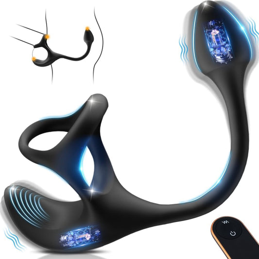 Vibrating Cock Ring Anal Plug with Prostate Massager. 4 in1 Taint Stimulator Penis Ring Vibrator Couples Adult Sex Toys for Men. Remote Control Anal Butt Plug Vibrator for Male Sex Toy Couple - My StoreVibrating Cock Ring Anal Plug with Prostate Massager. 4 in1 Taint Stimulator Penis Ring Vibrator Couples Adult Sex Toys for Men. Remote Control Anal Butt Plug Vibrator for Male Sex Toy Couplethai - adultMy StoreVibrating Cock Ring Anal Plug with Prostate Massager. 4 in1 Taint Stimulator Penis Ring
