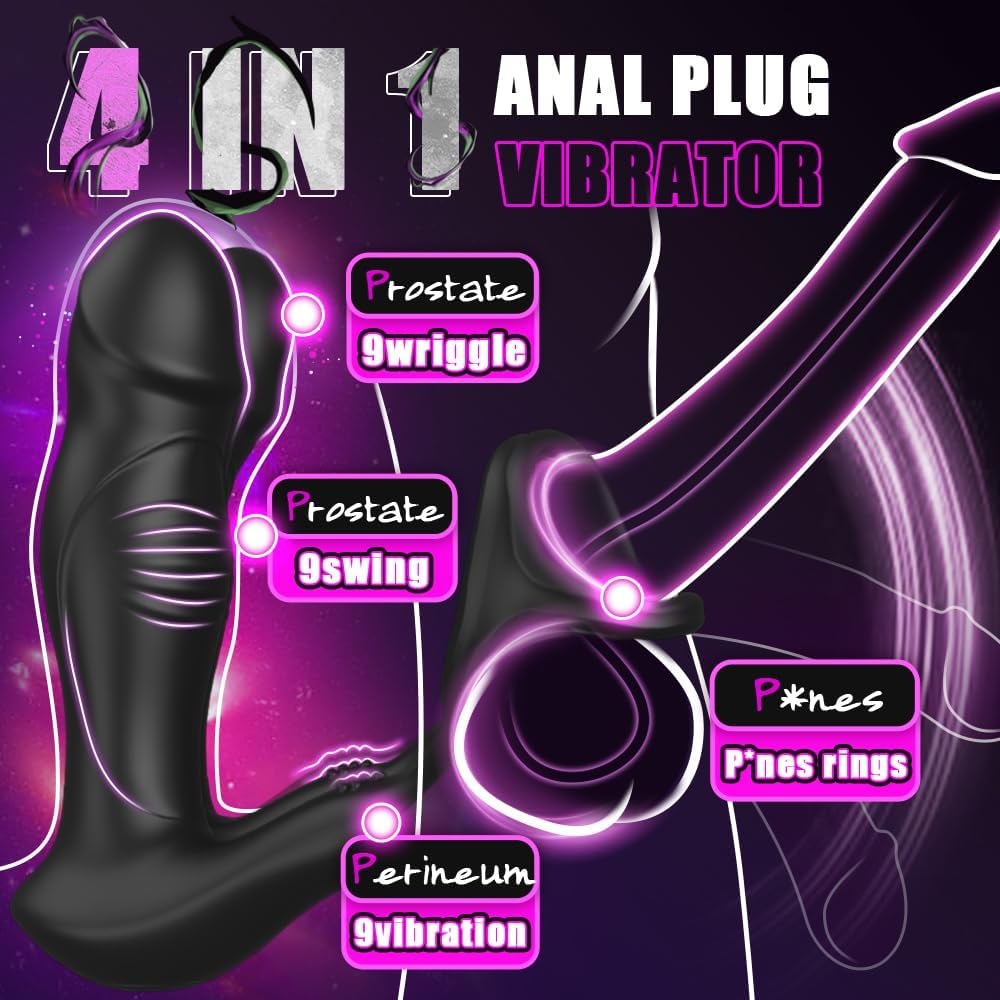 Wiggling Anal Vibrator Prostate Massager with Cock Ring. 9 Swing Thrusting & Vibrating Remote Control Anal Plug Dildo Shaped. Adult Male Sex Toys for Beginner&Advanced Player Gay Toy for Men Couples - My StoreWiggling Anal Vibrator Prostate Massager with Cock Ring. 9 Swing Thrusting & Vibrating Remote Control Anal Plug Dildo Shaped. Adult Male Sex Toys for Beginner&Advanced Player Gay Toy for Men Couplesthai - adultMy StoreWiggling Anal Vibrator Prostate Massager with Cock Ring. 9 Swing Thrustin