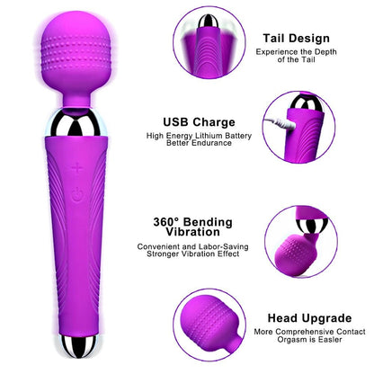Wireless Dildos AV Vibrator Magic Wand for Women Clitoris Stimulator USB Rechargeable Massager Goods Sex Toys for Adults 18 - My StoreWireless Dildos AV Vibrator Magic Wand for Women Clitoris Stimulator USB Rechargeable Massager Goods Sex Toys for Adults 1833sextoysMy StorePurplePurpleWireless Dildos AV Vibrator Magic Wand for Women Clitoris Stimulator USB Rechargeable Massager Goods Sex Toys for Adults 18