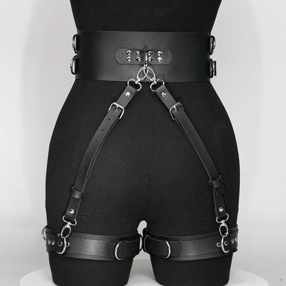 Women Sexy Thigh Garter Leather Lingerie Leg Straps Bdsm Bondage Women handcuffs Goth Fetish Clothing Festival rave Outfit - My StoreWomen Sexy Thigh Garter Leather Lingerie Leg Straps Bdsm Bondage Women handcuffs Goth Fetish Clothing Festival rave Outfitthai - adultMy Store2pc(with bracelet)Women Sexy Thigh Garter Leather Lingerie Leg Straps Bdsm Bondage Women handcuffs Goth Fetish Clothing Festival rave Outfit