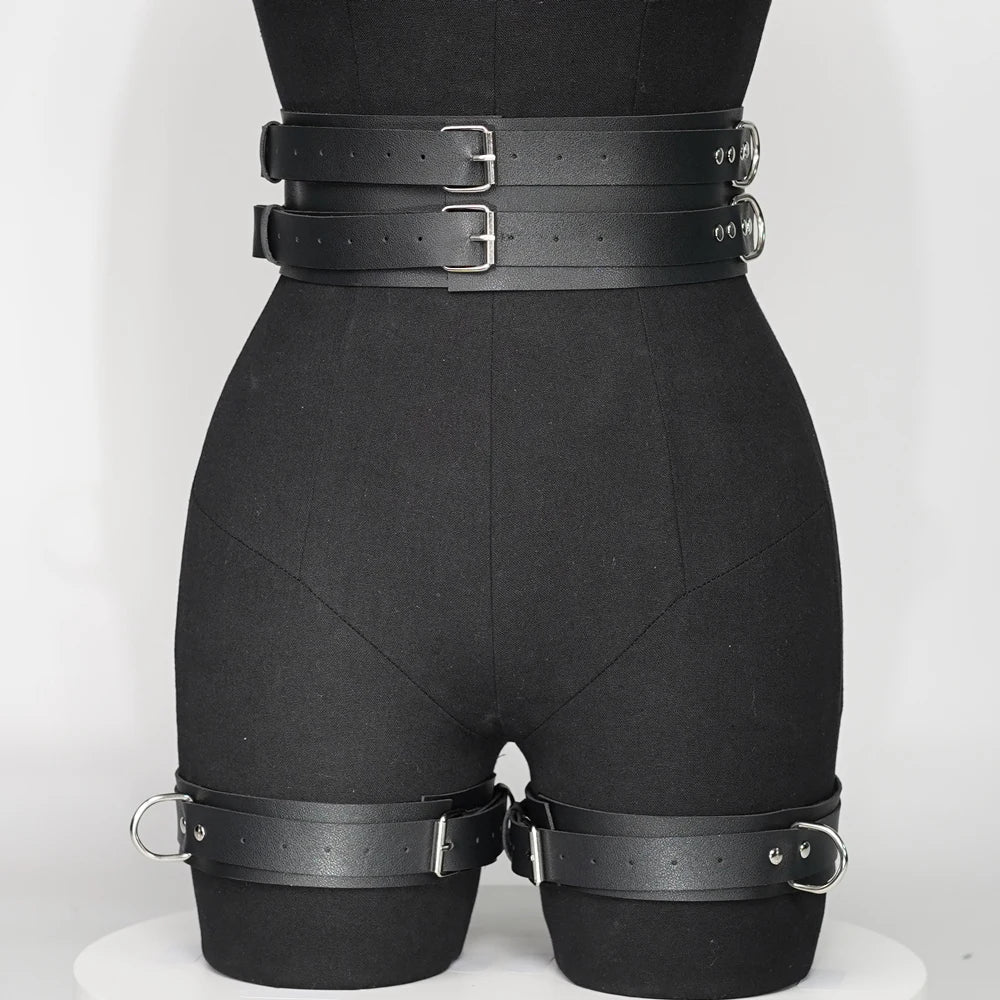 Women Sexy Thigh Garter Leather Lingerie Leg Straps Bdsm Bondage Women handcuffs Goth Fetish Clothing Festival rave Outfit - My StoreWomen Sexy Thigh Garter Leather Lingerie Leg Straps Bdsm Bondage Women handcuffs Goth Fetish Clothing Festival rave Outfitthai - adultMy Store2pc(with bracelet)Women Sexy Thigh Garter Leather Lingerie Leg Straps Bdsm Bondage Women handcuffs Goth Fetish Clothing Festival rave Outfit
